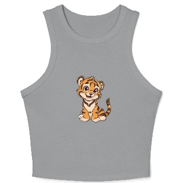 Discover Adorable Smiling Tiger Cub Crop Tank Top