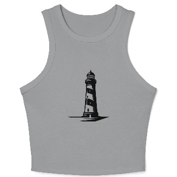 Discover Old Lonely Striped Coastal Lighthouse Crop Tank Top