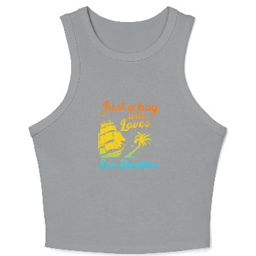 Discover Sailor Meme Pirate Ship Ocean Sailing Crop Tank Top