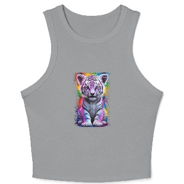 Discover colorful tiger cub Crop Tank Top