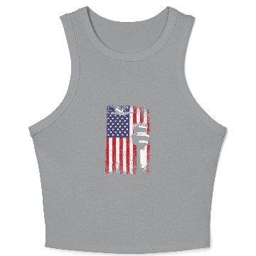 Discover American Flag US, air traffic controller Crop Tank Top