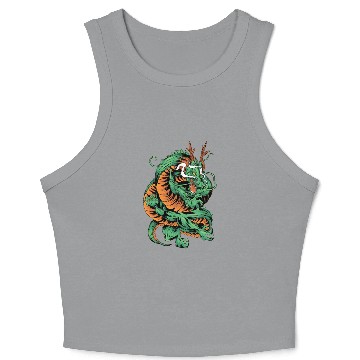 Discover Angry Japanese Dragon Tattoo Crop Tank Top