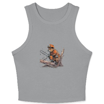 Discover Beaver Lumberjack Chainsaw Crop Tank Top