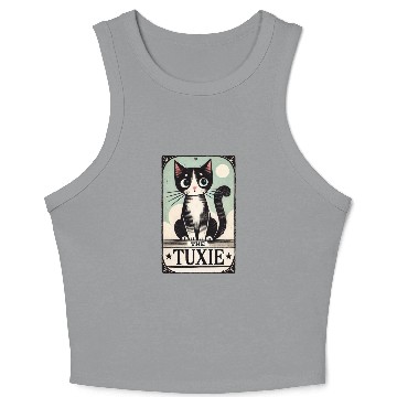 Discover Tuxedo Cats Tarot Card Crop Tank Top