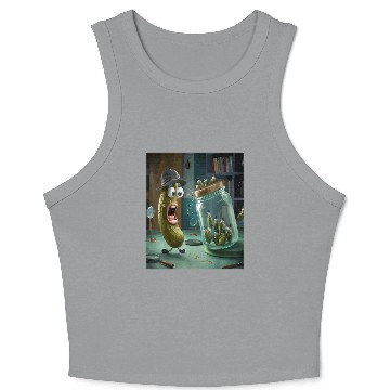 Discover Funny Pickle Surprise Cucumber Pickles Crop Tank Top