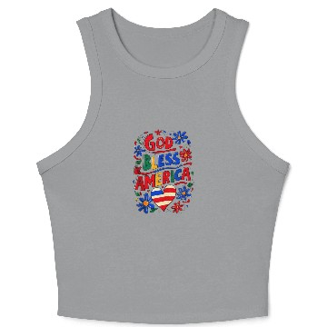 Discover God Bless America Crop Tank Top
