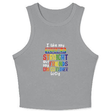 Discover Tequila Straight Friends Go Either Way LGBT Crop Tank Top