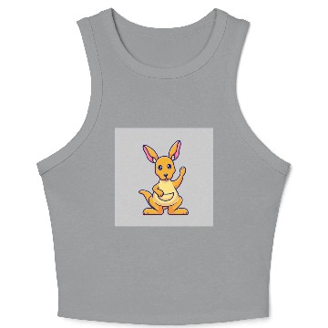 Discover Cute Kangaroo Waving Hand: Cartoon Vector Icon Ill Crop Tank Top