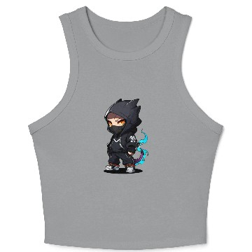 Discover Chibi Dragon Ninja Character Crop Tank Top