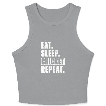 Discover Cricket Fans Eat Sleep Cricket Repeat Crop Tank Top