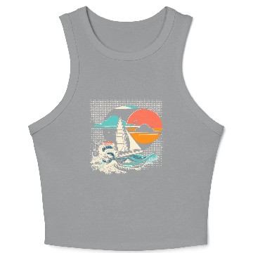 Discover Sailing Cartoon Crop Tank Top