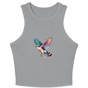 Discover Collared Sparrowhawk in Flight Crop Tank Top