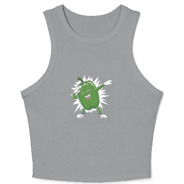 Discover Green Bell Pepper Dabbing Crop Tank Top
