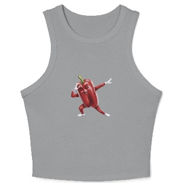 Discover Red Bell Pepper Dabbing Realistic Crop Tank Top