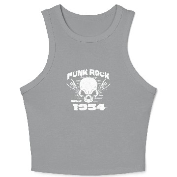 Discover Punk Rock Since 1954 - Skull Rock Hands 70th Crop Tank Top