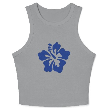 Discover Hibiscus - Blue Crop Tank Top