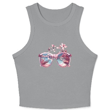 Discover Blossom Reflection Crop Tank Top