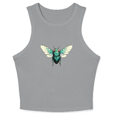 Discover Cicada Insect Animal Lover Funny Design Crop Tank Top