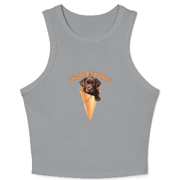Discover Brown Labrador CHOCOLATE PLEASE Ice Cream Crop Tank Top