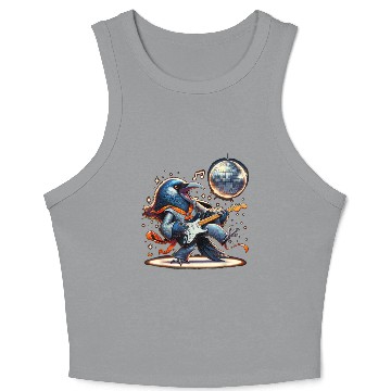 Discover Disco Ball Guitar Raven Crop Tank Top