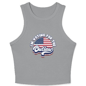 Discover I'm Voting For The Outlaw - US Flag Crop Tank Top