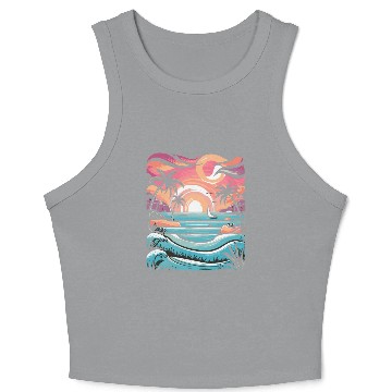 Discover Azure Embrace Mediterranean Dreamscapes Crop Tank Top