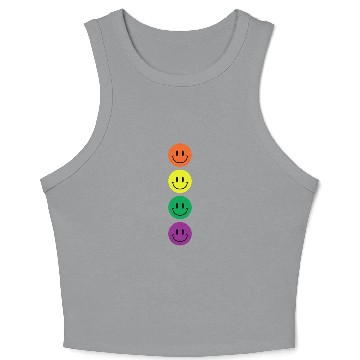 Discover laughing face design Crop Tank Top