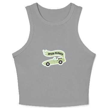 Discover Speed ReaderBookish Racing Car Pastel Green Lemon Crop Tank Top