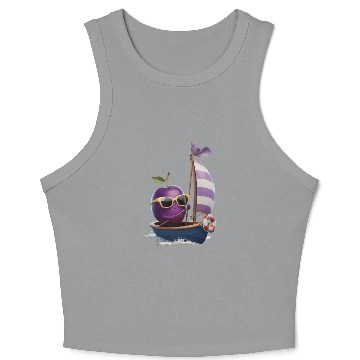 Discover Fruit Boating Plum Crop Tank Top