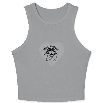 Discover Happy Place Lesbian Couple Crop Tank Top