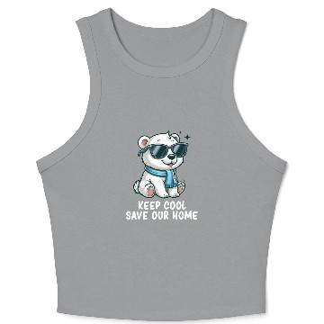 Discover Climate Change Global Warming Earth Day Polar Bear Crop Tank Top
