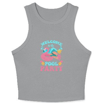 Discover Pool Swimming Sun Alcohol Crop Tank Top