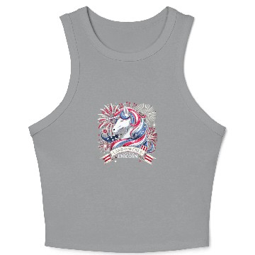 Discover Star-Spangled Unicorn with American Pride and Crop Tank Top