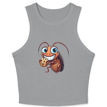 Discover Funny cookie cockroach sweet dessert comic Crop Tank Top