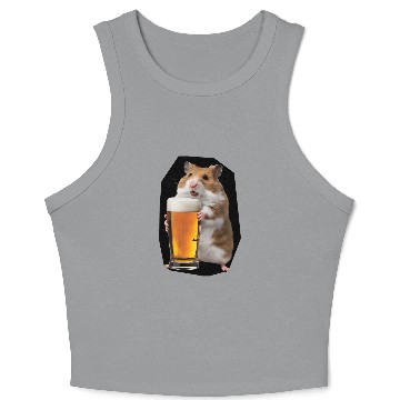 Discover Hamster Drinking Beer Realistic Crop Tank Top