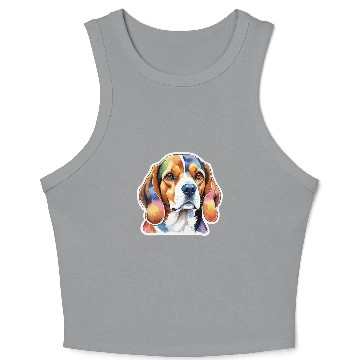 Discover Beagle Watercolor Crop Tank Top
