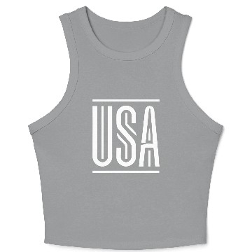 Discover USA Typographic Artwork Crop Tank Top