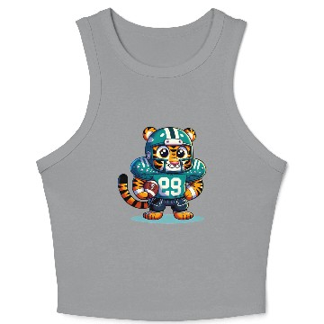Discover Cute American Football Player Tiger Crop Tank Top