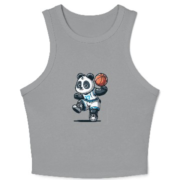 Discover Cute Basketball Player Panda Crop Tank Top
