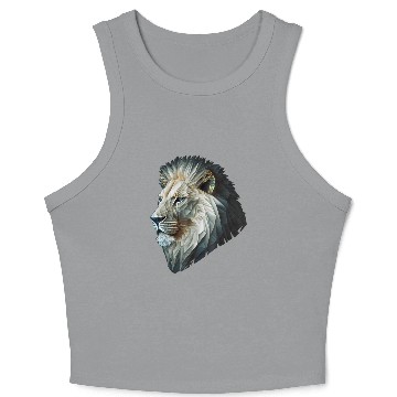 Discover Polygon Animal Print White Crop Tank Top