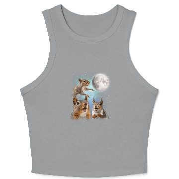 Discover Funny Squirrel Moon Space! Nerd, Geed, Science Crop Tank Top