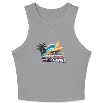 Discover Surfing Car Crop Tank Top
