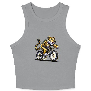 Discover Cute Cyclist Tiger Crop Tank Top