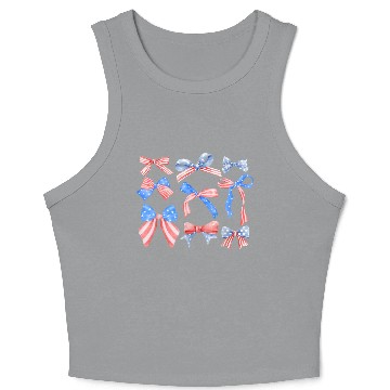 Discover Red White Blue American Coquette Crop Tank Top