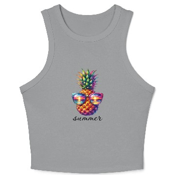 Discover SUMMER PINEAPPLE SUNGLASSES Crop Tank Top