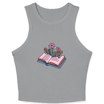Discover flowers growing from book Crop Tank Top