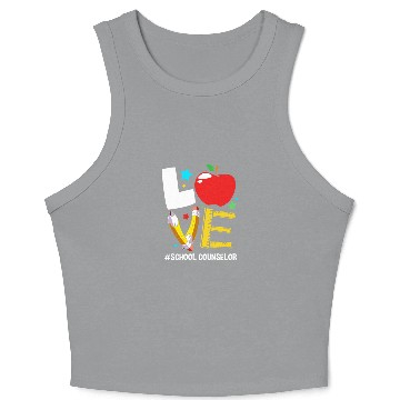 Discover Funny Back To School Love School Counselor Crop Tank Top