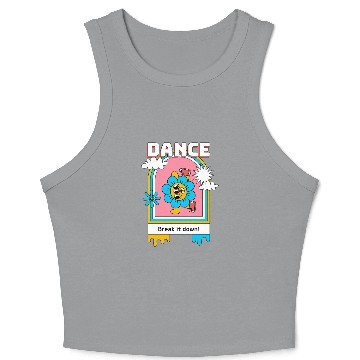 Discover A cartoonStyle psychedelic flower Crop Tank Top