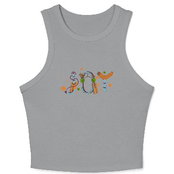 Discover Geometric Blossom Alphabet Crop Tank Top