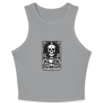 Discover Death Before Decaf Tarot Card Crop Tank Top